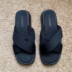 Weeboo Black Chunky Sandals